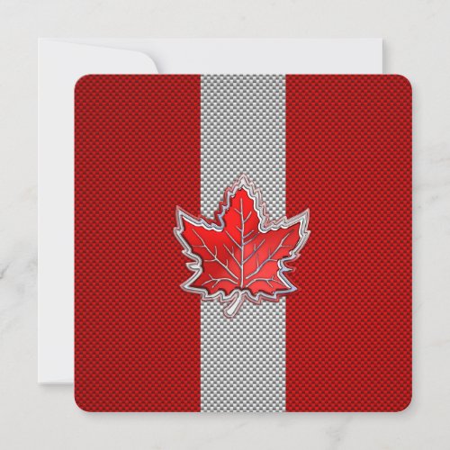Canadian Red Maple Leaf on Carbon Fiber Print