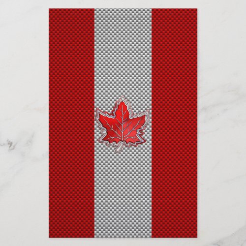 Canadian Red Maple Leaf on Carbon Fiber Print Flyer