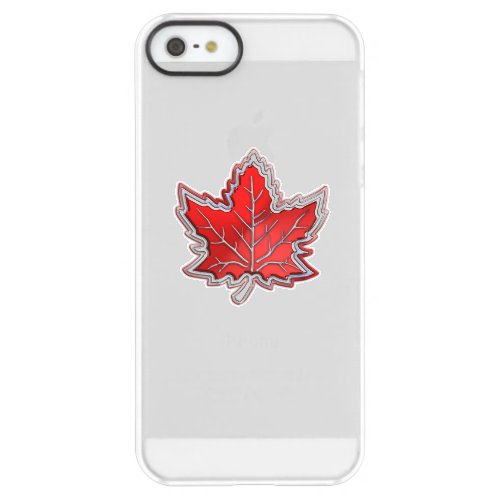 Canadian Red Maple Leaf on Carbon Fiber Print Permafrost iPhone SE55s Case