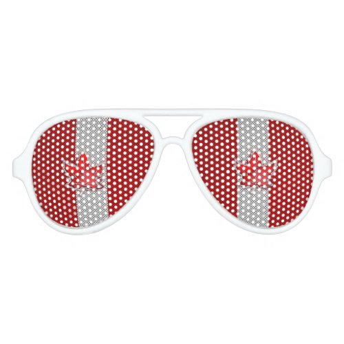 Canadian Red Maple Leaf on Carbon Fiber style Aviator Sunglasses