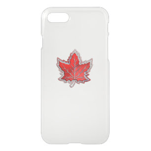 Canadian Red Maple Leaf on Carbon Fiber iPhone SE/8/7 Case