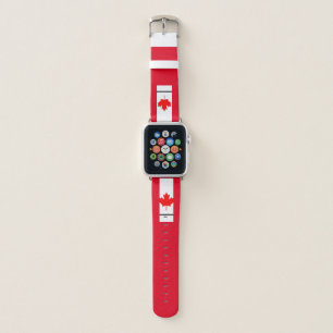 Canadian Red & White Maple Leaf, 38mm & 40mm Apple Watch Band