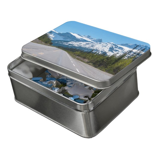 Canadian Rockies - Icefields Parkway Highway 93 Jigsaw Puzzle (Lid Open)