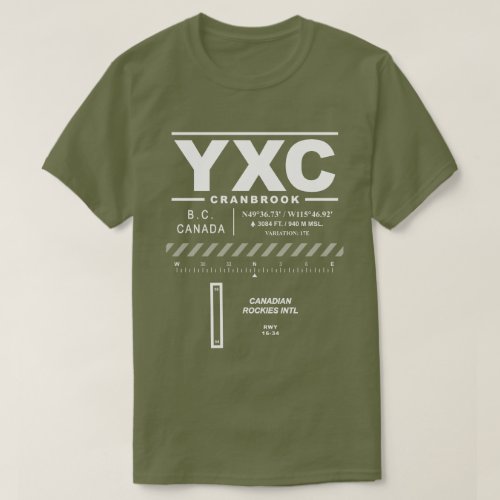 Canadian Rockies International Airport YXC T_Shirt