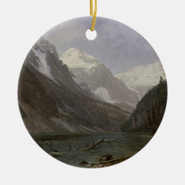 Canadian Rockies Lake Louise | Albert Bierstadt Ceramic Ornament (Front)