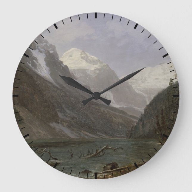 Canadian Rockies Lake Louise | Albert Bierstadt Large Clock (Front)