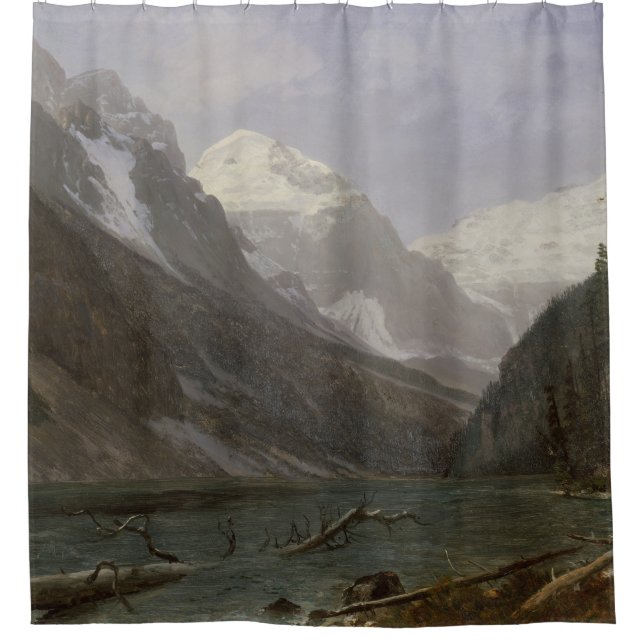 Canadian Rockies Lake Louise | Albert Bierstadt Shower Curtain (Front)