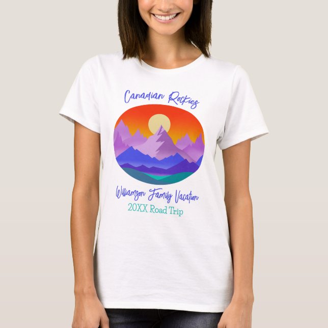 Canadian Rockies Mountain Family Road Trip T-Shirt (Front)