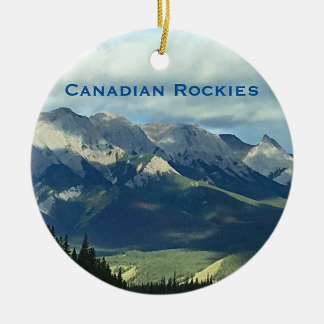 Canadian Rockies Mountains Travel Ornament (Front)