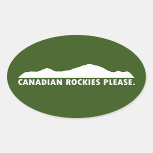 Canadian Rockies Please Oval Sticker