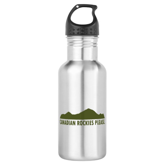 Canadian Rockies Please Stainless Steel Water Bottle (Front)