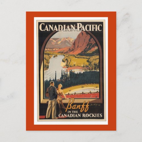 Canadian Rockies Travel Poster Vert Postcard