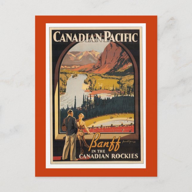 Canadian Rockies Travel Poster Vert Postcard (Front)