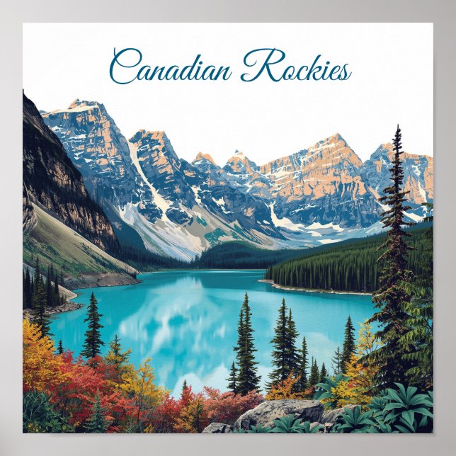 Canadian Rockies Travel Poster WPA Style (Front)