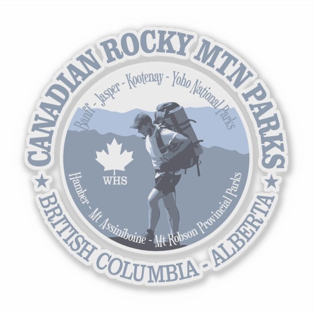 Canadian Rocky Mtn Prks (BG) Sticker (Front)