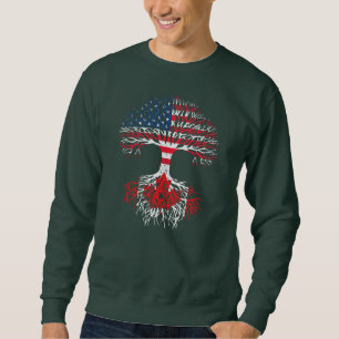 Canadian Roots American Grown Canada Flag Men Sweatshirt