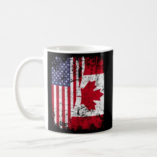 Canadian Roots Half American Flag Canada Coffee Mug