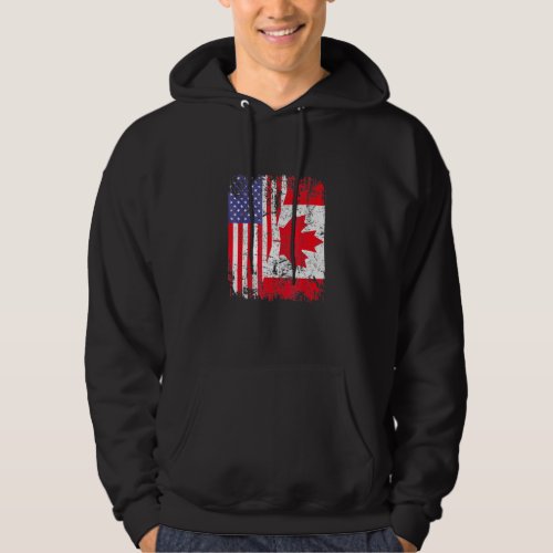 Canadian Roots Half American Flag Canada Hoodie