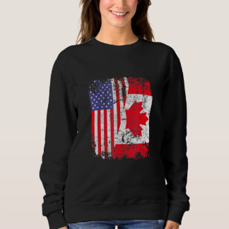 Canadian Roots Half American Flag Canada Sweatshirt