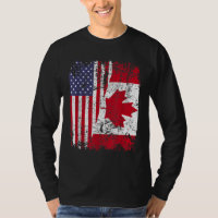 CANADIAN ROOTS Half American Flag CANADA