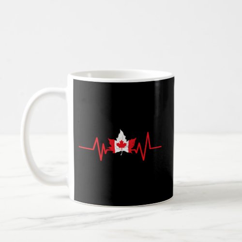 Canadian Roots Heartbeat Line Canadian American Coffee Mug