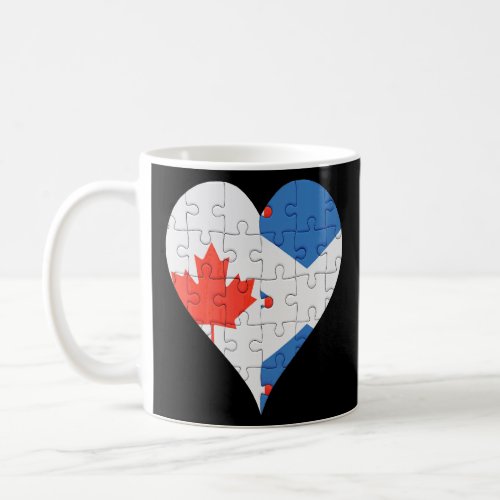 Canadian Scottish Flag Heart  Coffee Mug