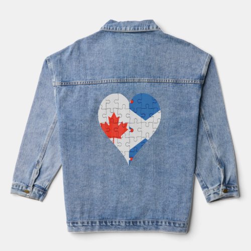Canadian Scottish Flag Heart  Denim Jacket
