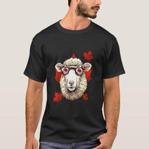Canadian Sheep Lamb Maple Tree Leaf Canada Flag Sh T_Shirt
