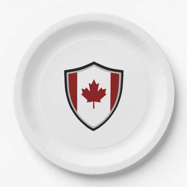 Canadian shield flag paper plate (Front)