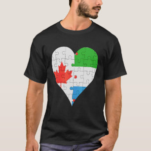 Canadian Sierra Leonean Flag Heart T-Shirt