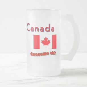 Canadian slang mugs-awesome eh frosted glass beer mug