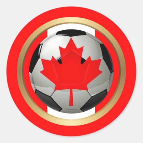 Canadian Soccer Ball Classic Round Sticker