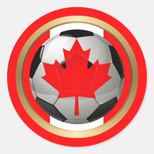 Canadian Soccer Ball Classic Round Sticker
