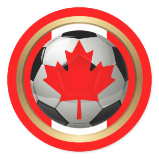 Canadian Soccer Ball Classic Round Sticker