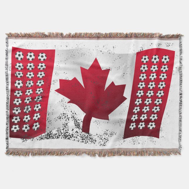 Canadian Soccer Themed  Throw Blanket (Front)