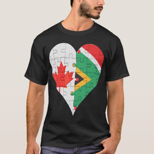 Canadian South African Flag Heart  T_Shirt