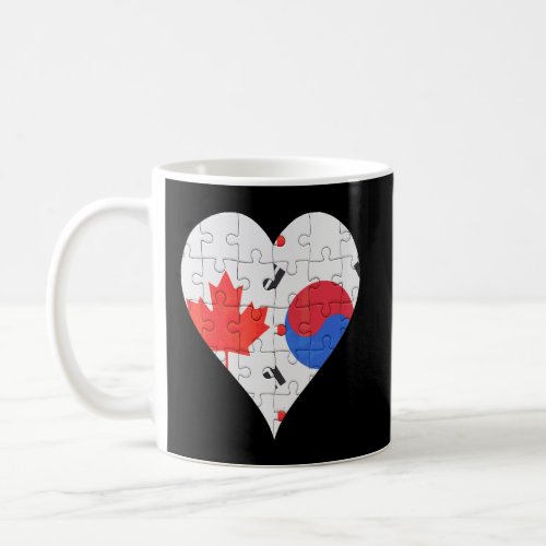 Canadian South Korean Flag Heart  Coffee Mug