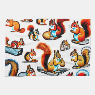 Canadian Squirrels and Chipmunks Design Kitchen Towel
