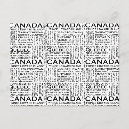 Canadian States  Cities Postcard