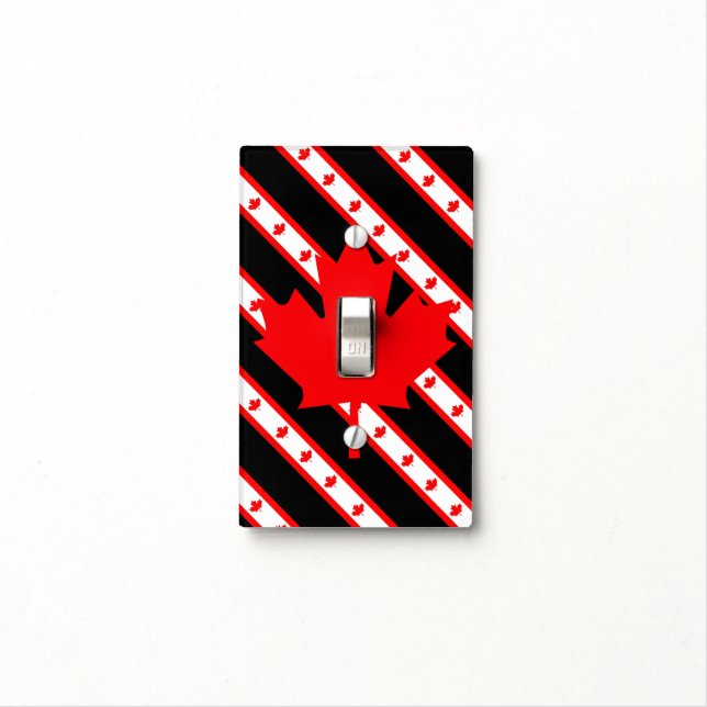 Canadian stripes flag light switch cover (In Situ)