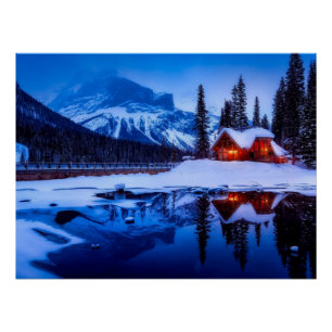 Canadian Sunset, landscape photo at dusk, Poster