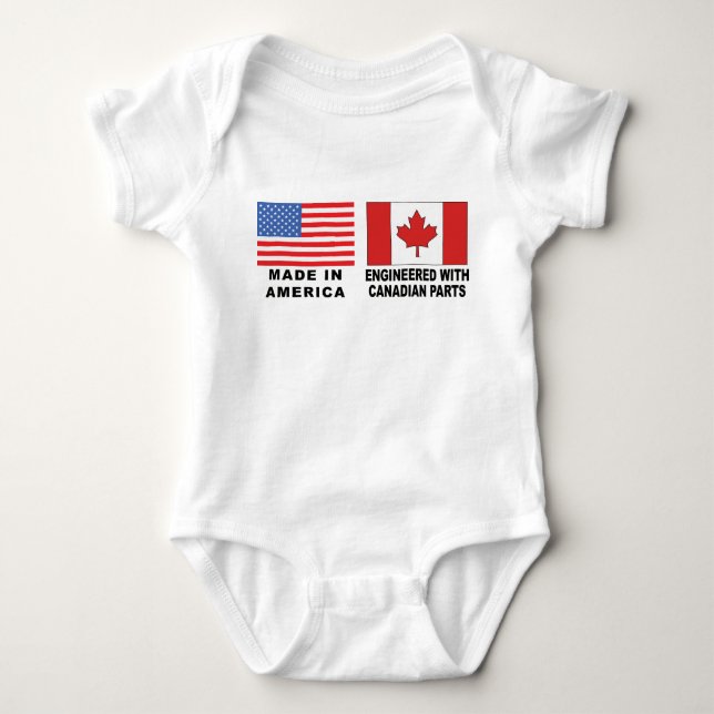 Canadian T-Shirt Baby Baby Bodysuit (Front)