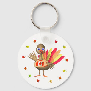 Canadian Thanksgiving Baby Turkey Keychain