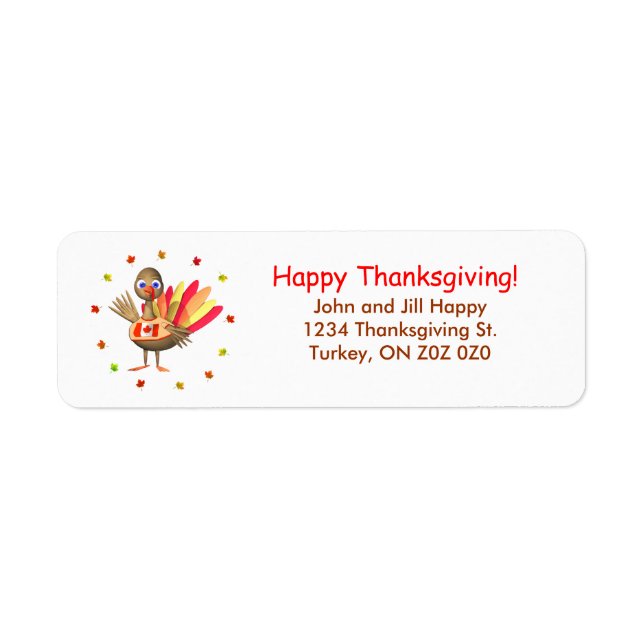 Canadian Thanksgiving Baby Turkey Label (Front)