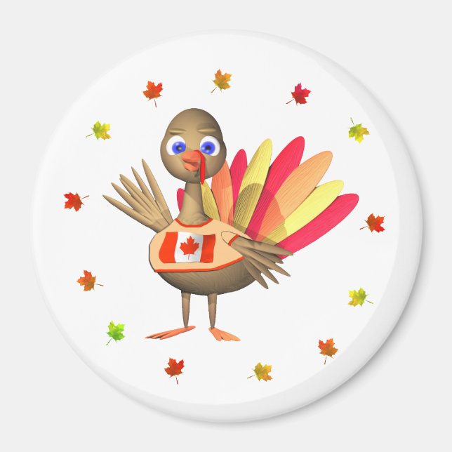 Canadian Thanksgiving Baby Turkey Magnet (Front)