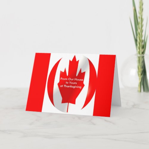 Canadian Thanksgiving Card Canadian Flag Bubble