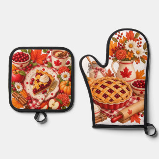 Canadian Thanksgiving Pie Social Oven Mitt & Pot Holder Set