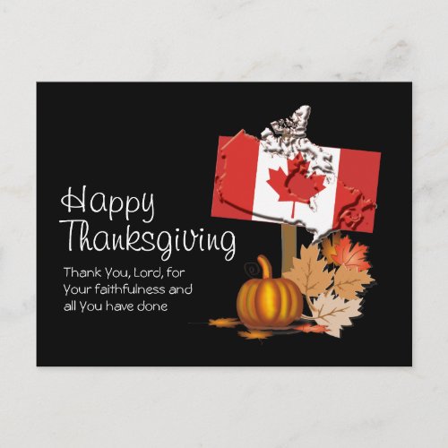 CANADIAN THANKSGIVING with  Flag of Canada Postcard