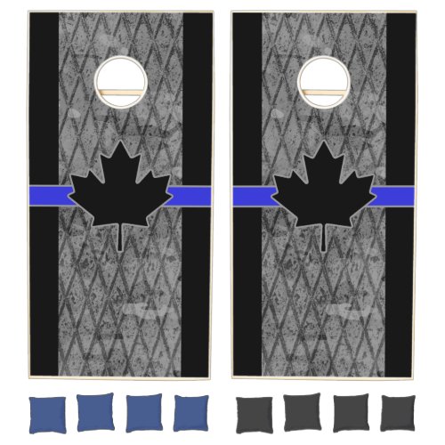 Canadian Thin Blue Line Flag Cornhole Set