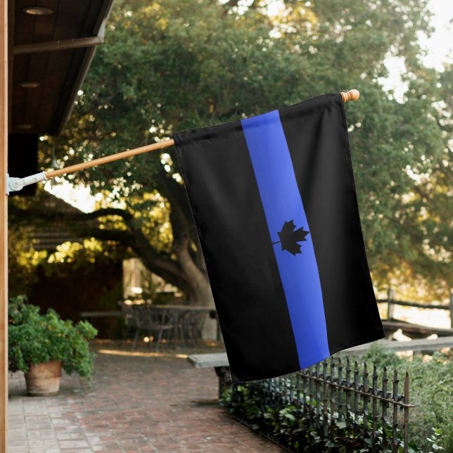 Canadian Thin Blue Line House Flag (In SItu)